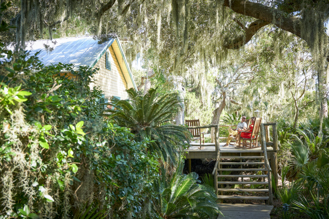 a lodge amidst foliage