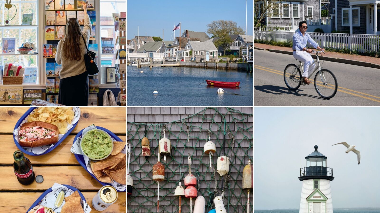 A collage of scenes from Nantucket