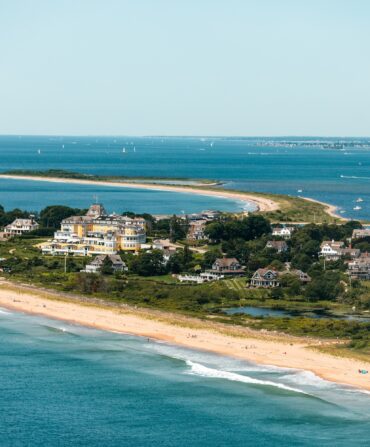 zoomed out image of sunny coastline