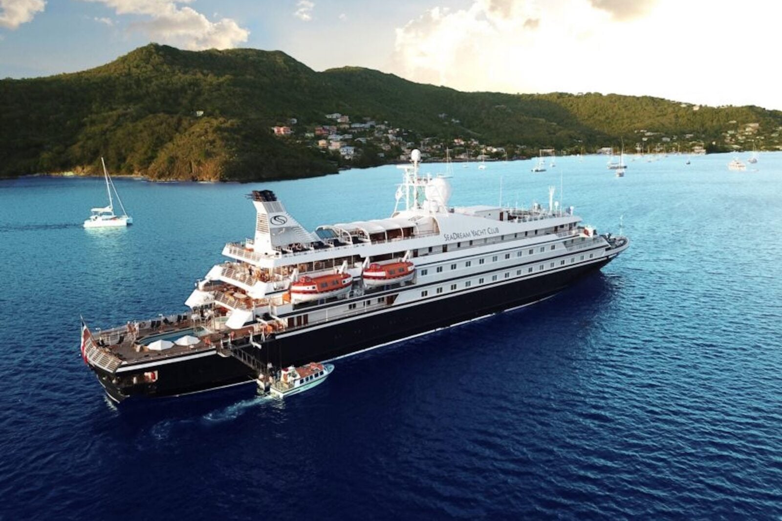 A yacht on water