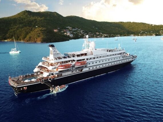 A yacht on water