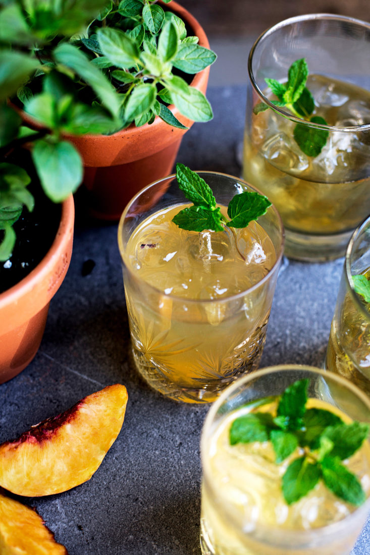 cocktails in glasses