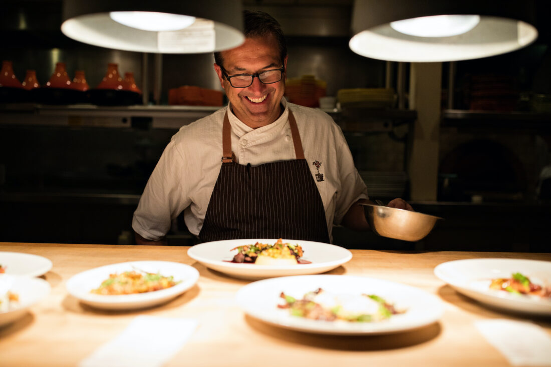 A chef in a kitchen
