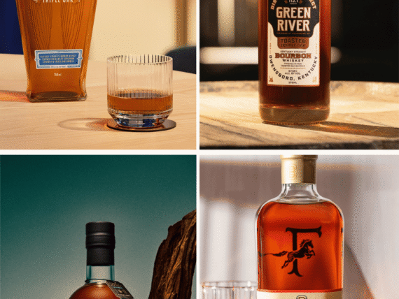 four bottles of bourbon