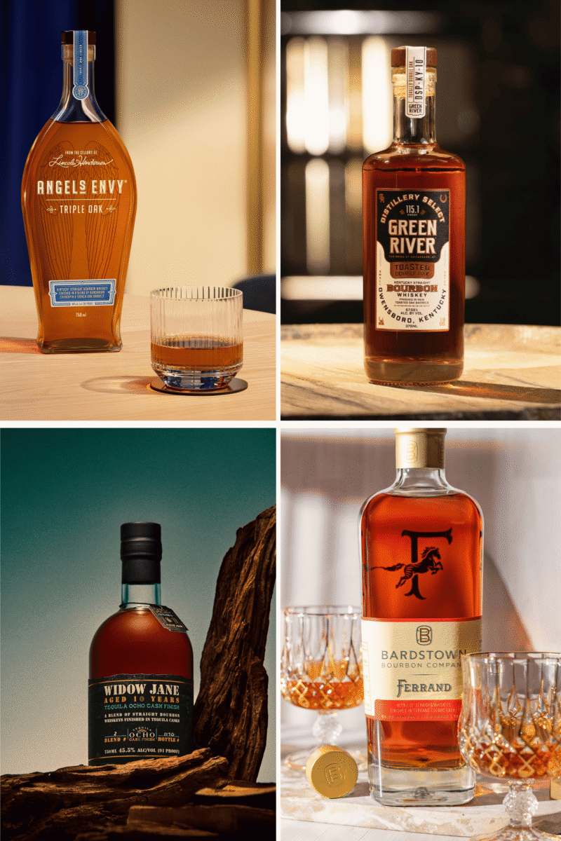 four bottles of bourbon
