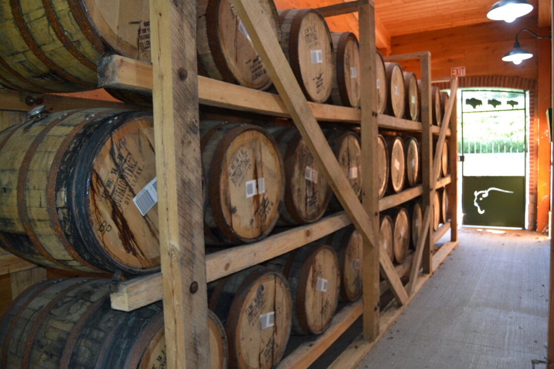 Inside a bourbon warehouse