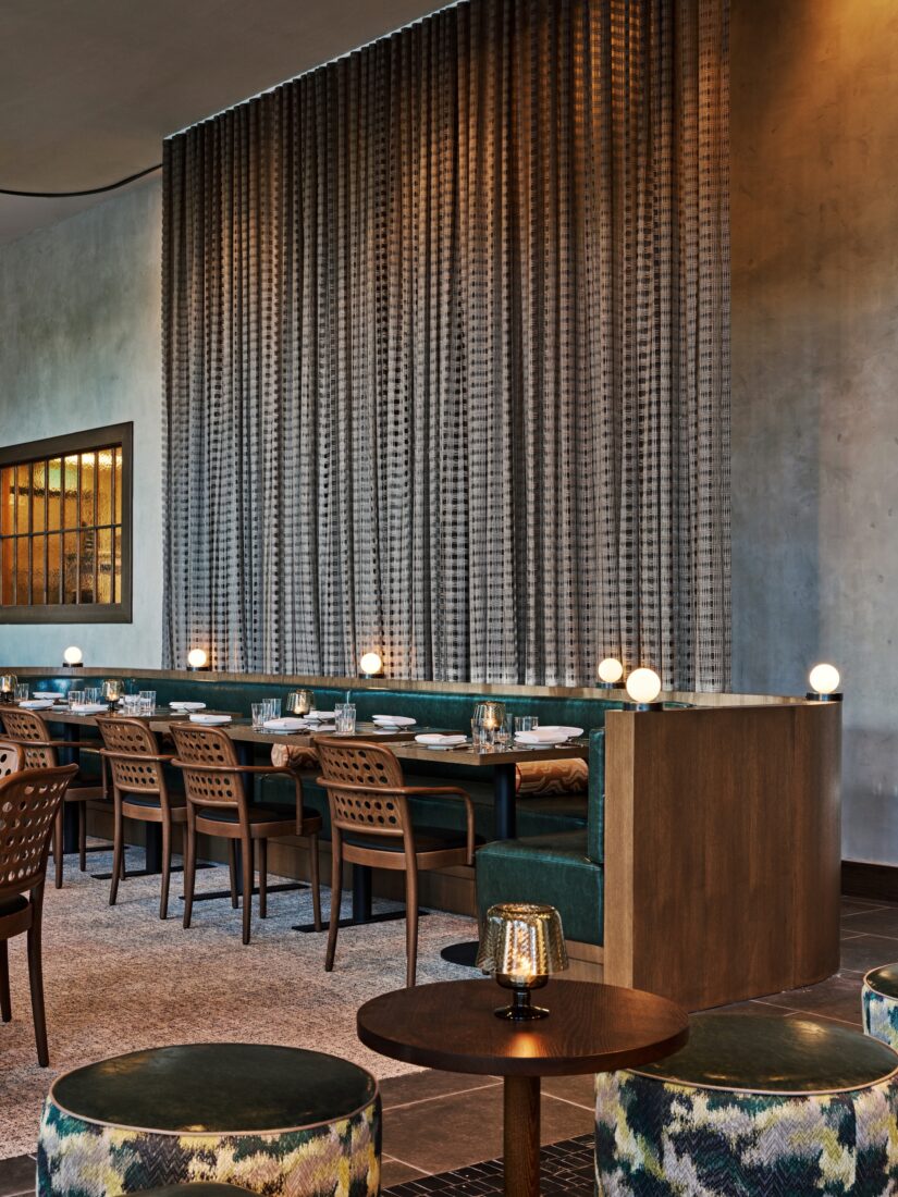 Inside a restaurant