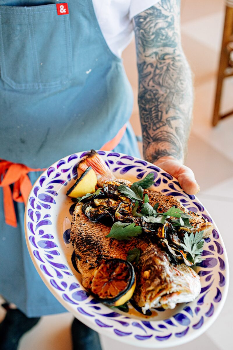 A plate of whole fish