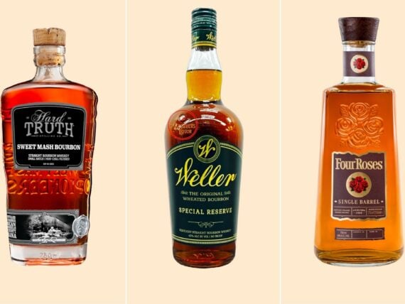 A collage of three bourbons