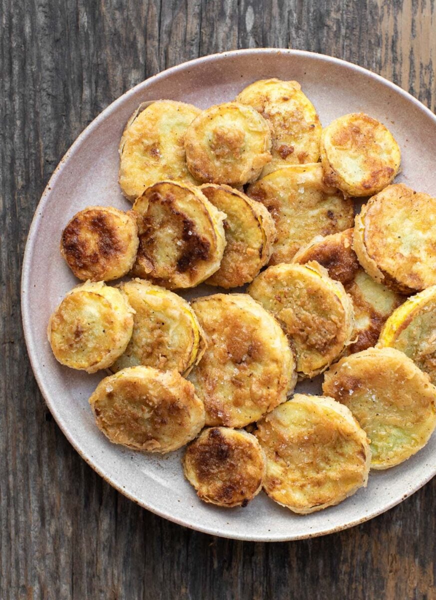 Slices of fried squash