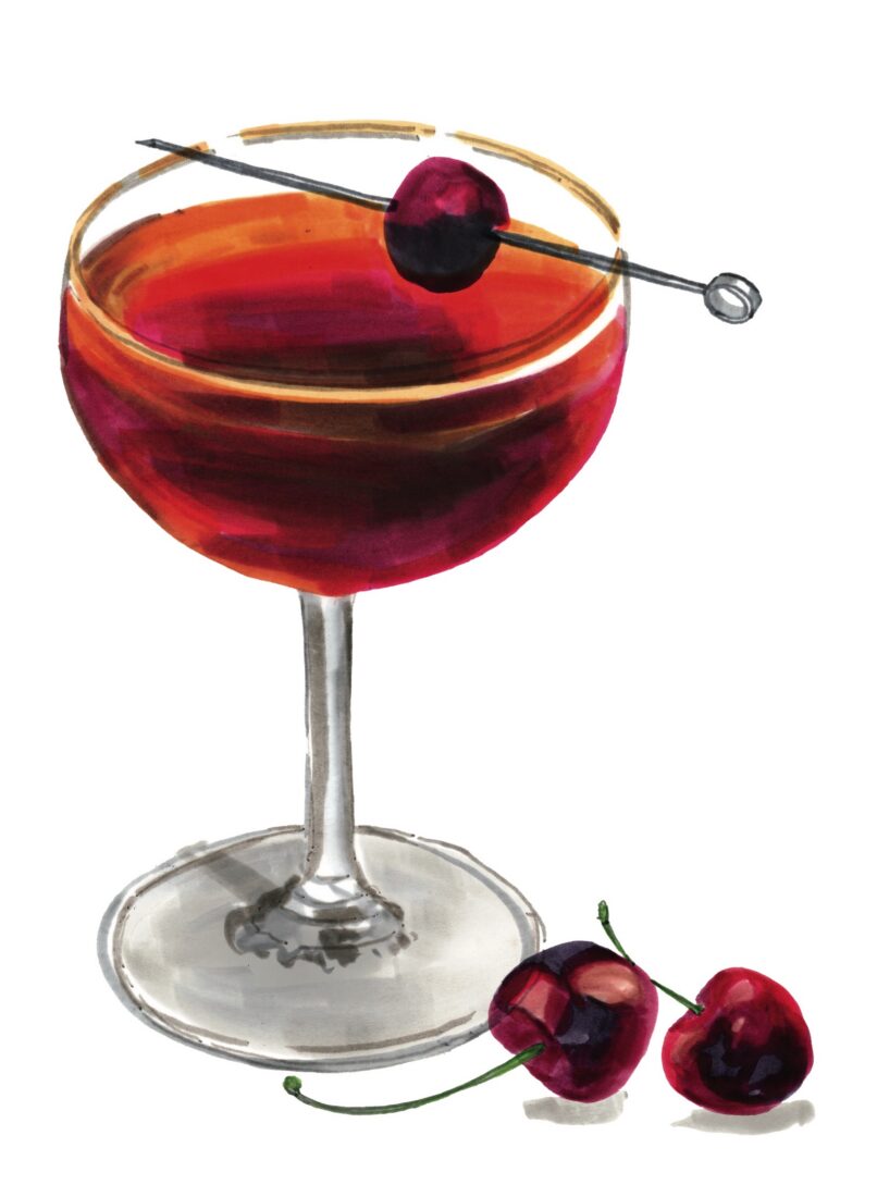 A manhattan cocktail