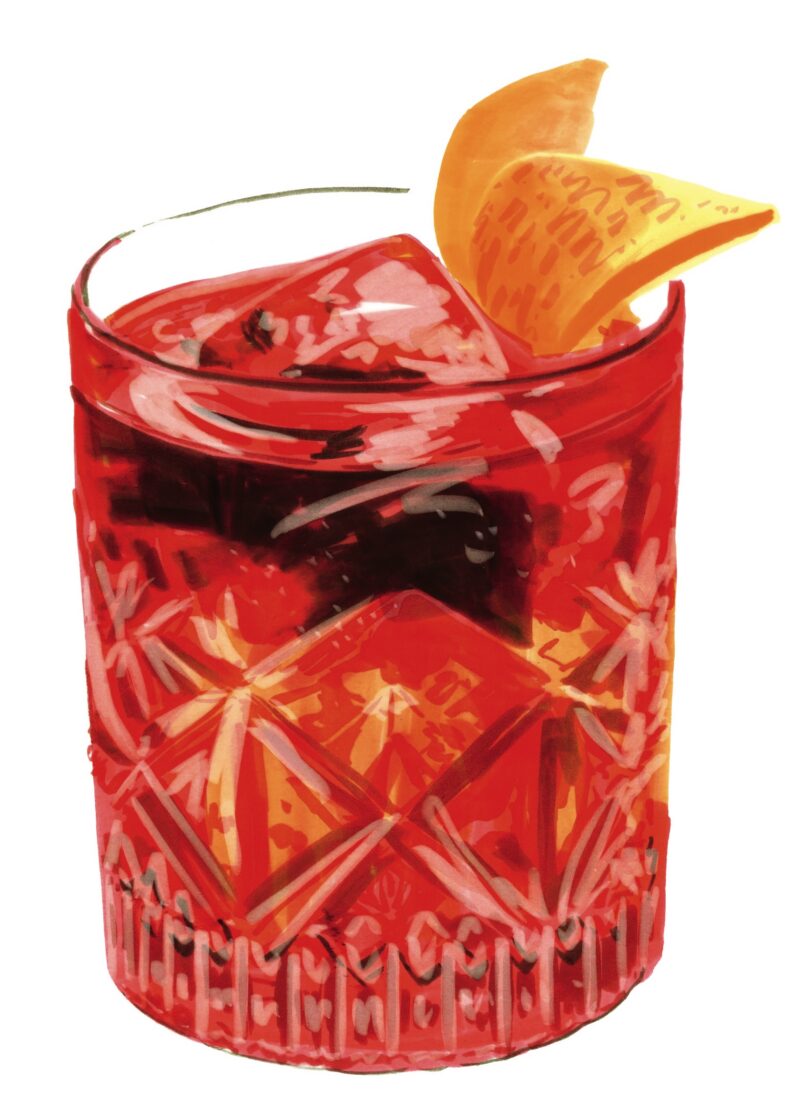 A negroni cocktail