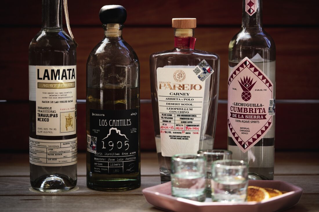 A selection of rare agave bottles