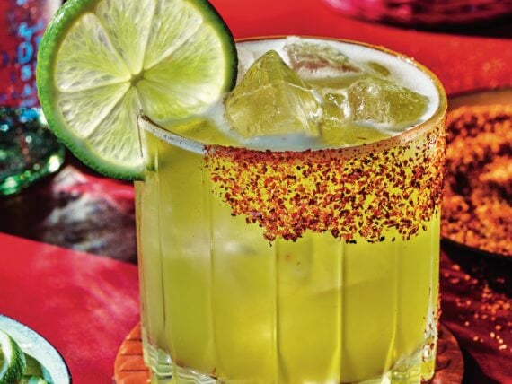 A spicy green margarita
