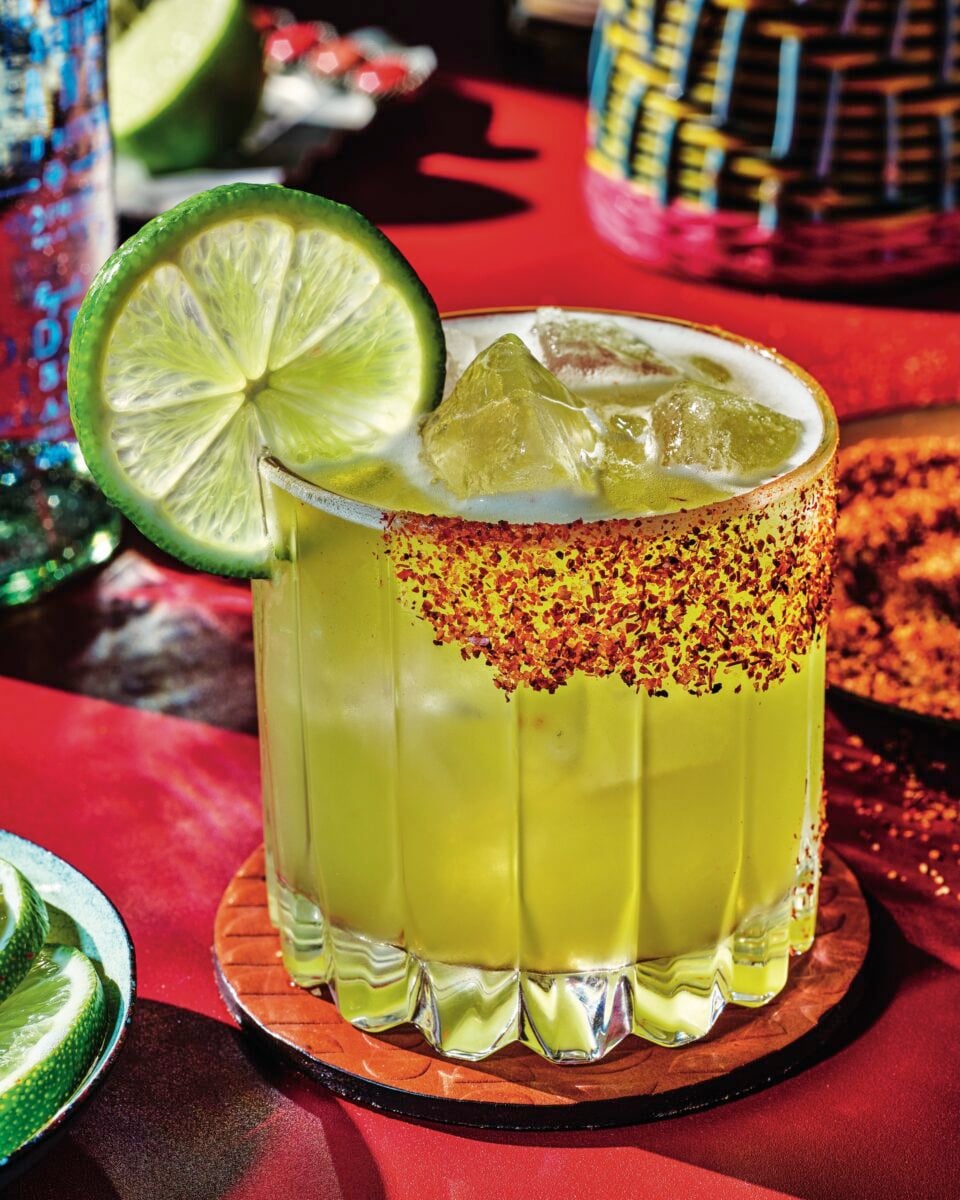 A spicy green margarita