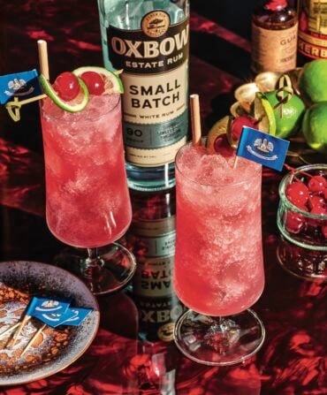 A red cocktail