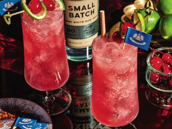 A red cocktail