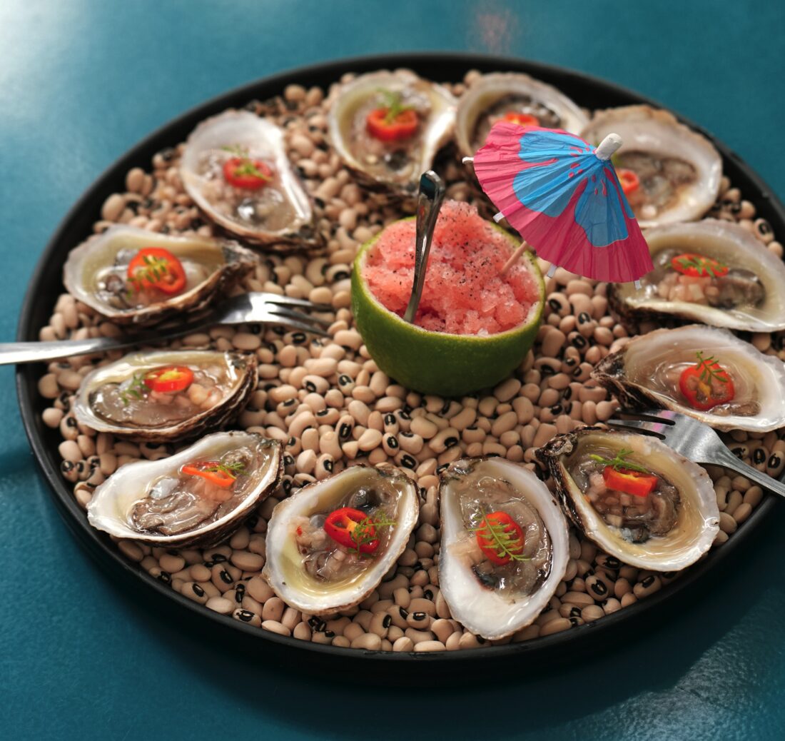 Oysters on a plate
