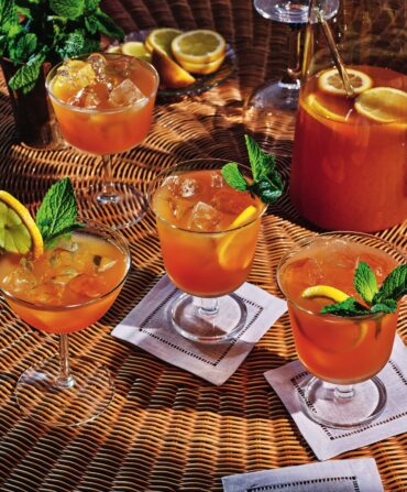 Cups of bourbon fruit tea