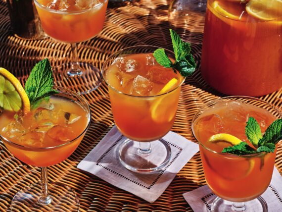 Cups of bourbon fruit tea