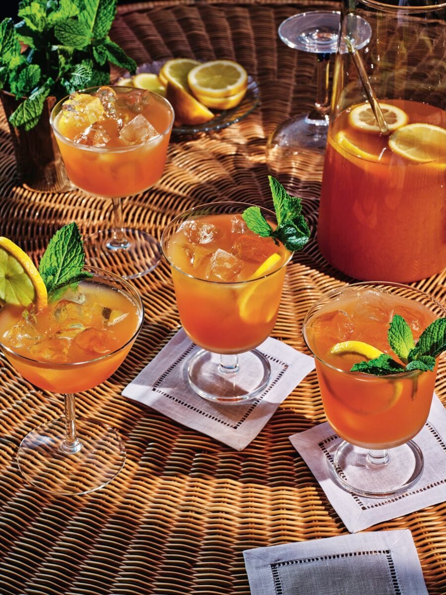 Cups of bourbon fruit tea