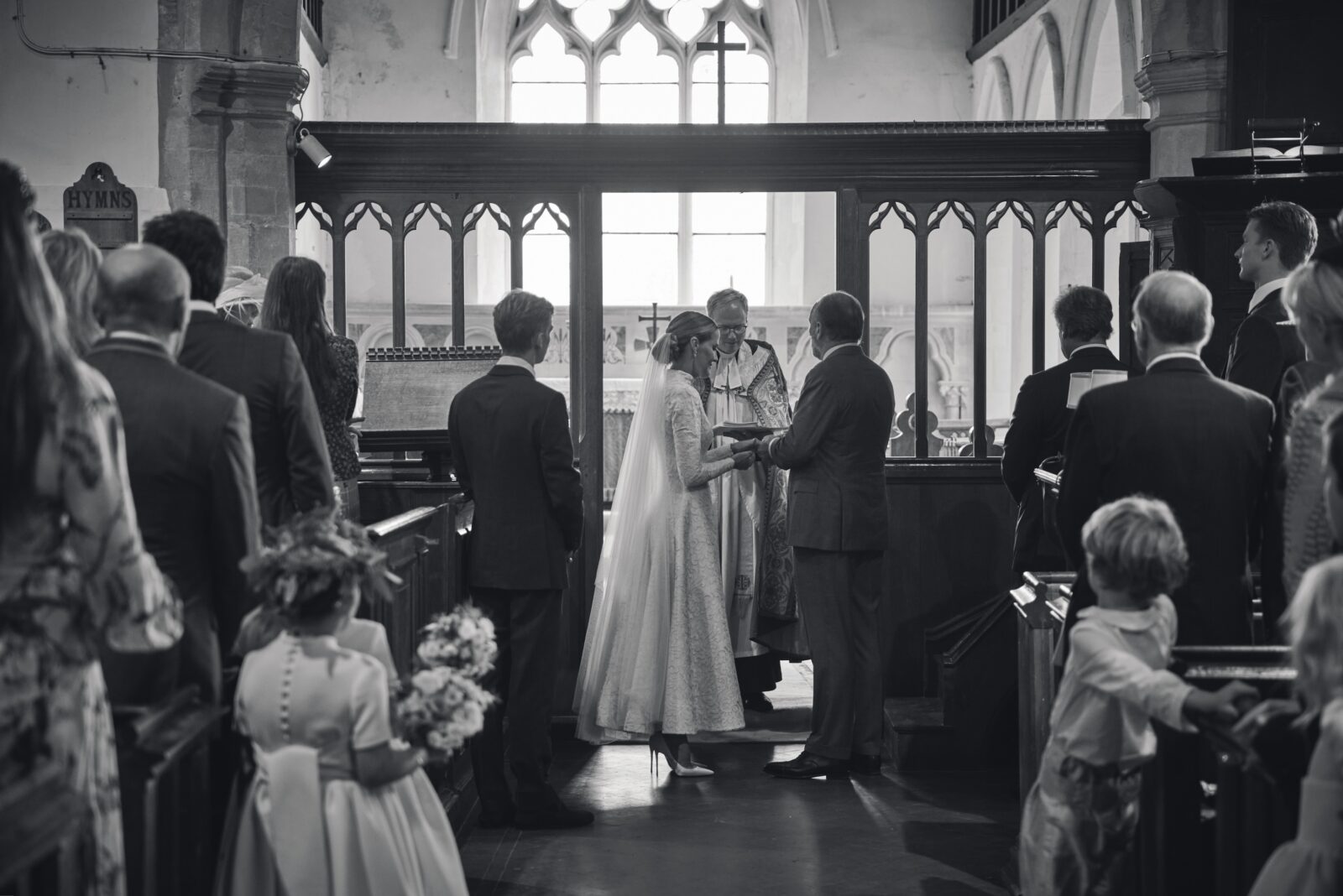 A man and woman at an altar