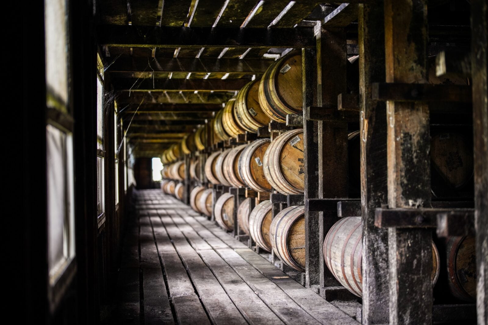 Inside a bourbon warehouse