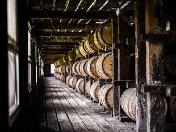 Inside a bourbon warehouse