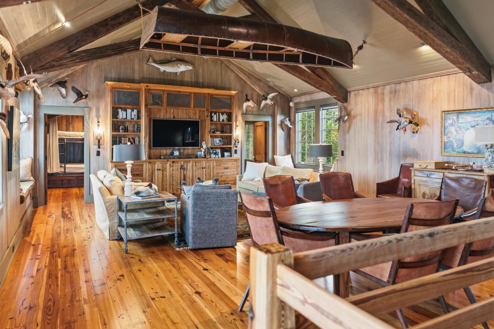 A wood living room