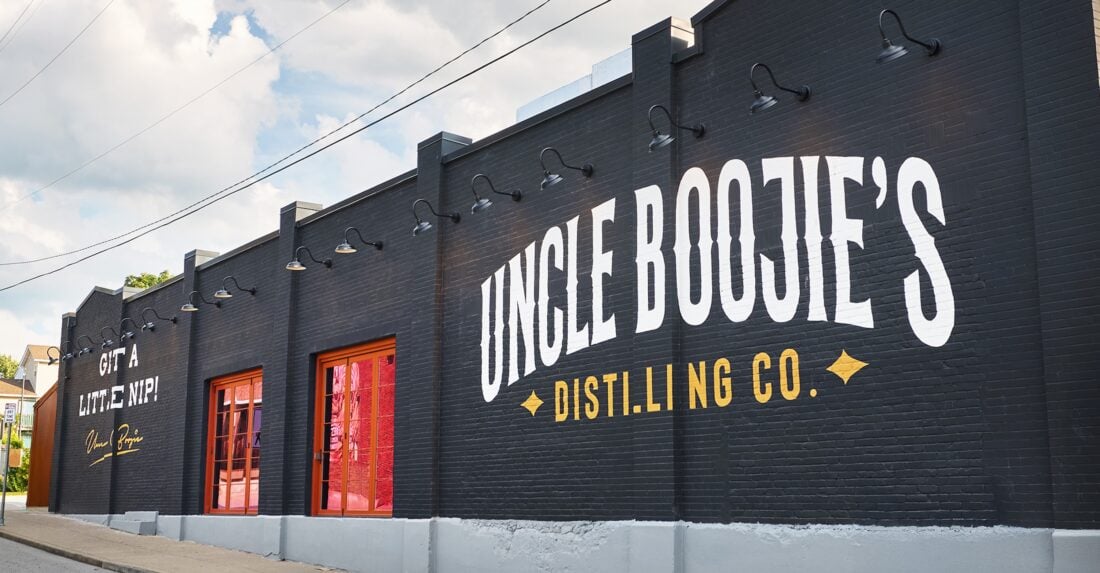 Outside a distillery