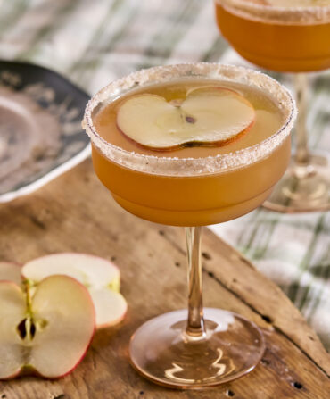 A bourbon apple cocktail