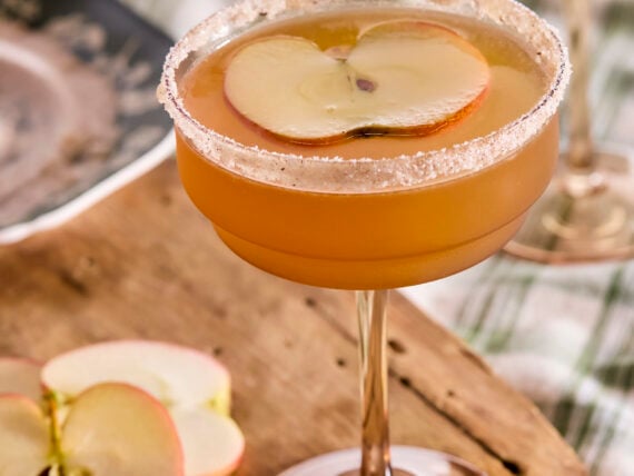 A bourbon apple cocktail