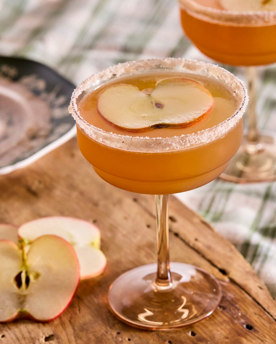 A bourbon apple cocktail