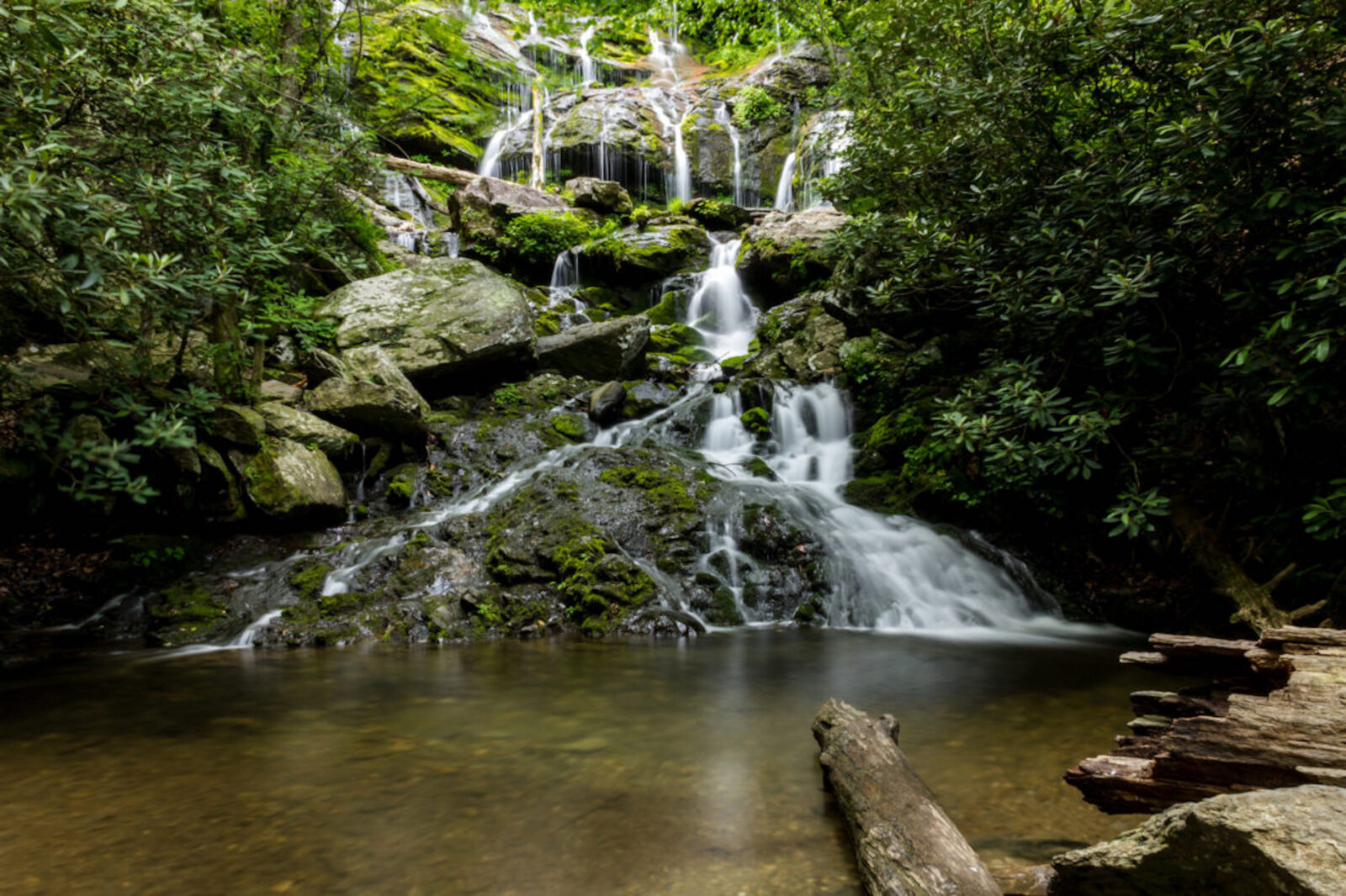 A waterfall