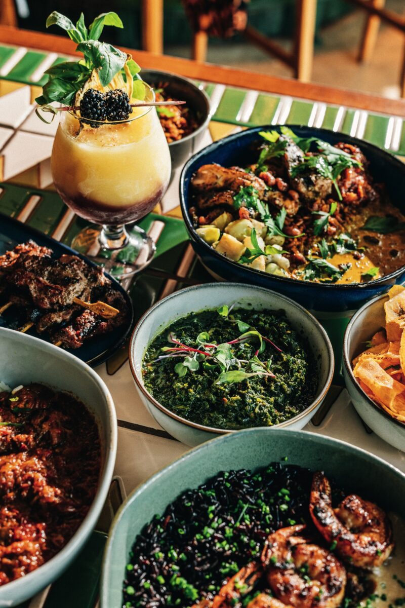 Dishes at a restaurant