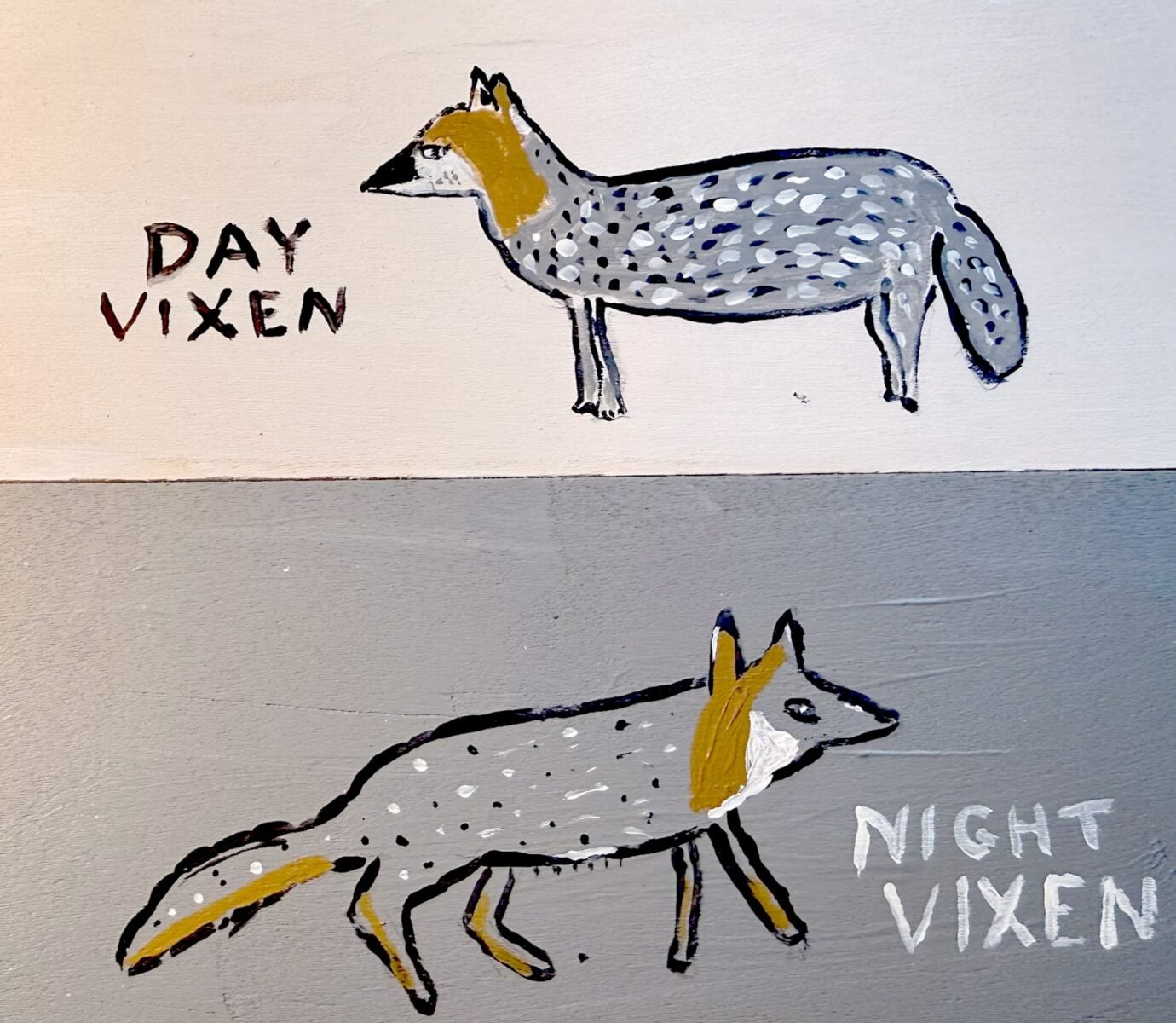 A painting of a fox