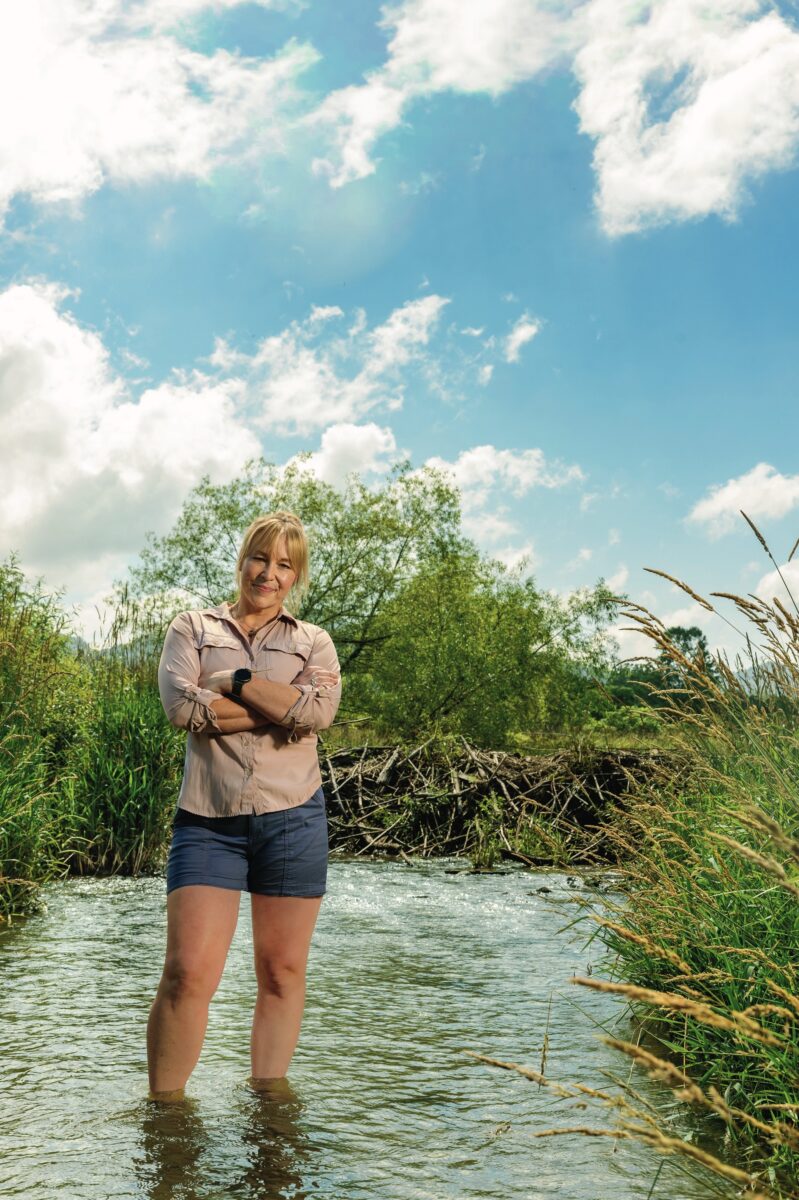 A woman in a river