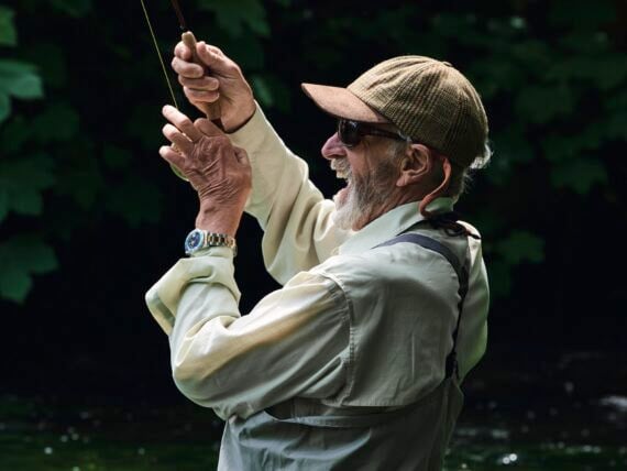 A man fishing