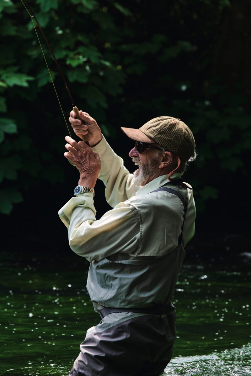 A man fishing