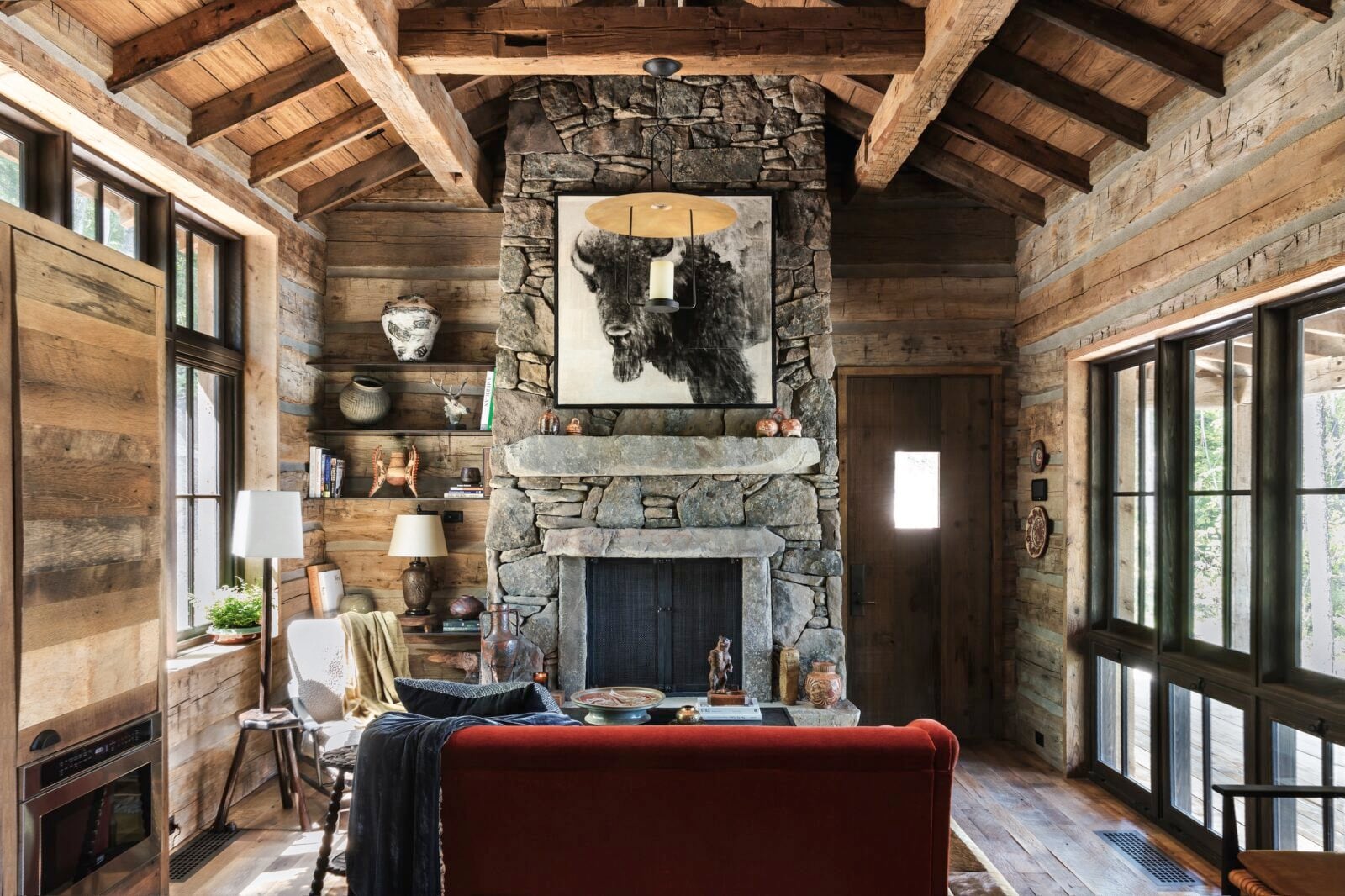 A cabin living room