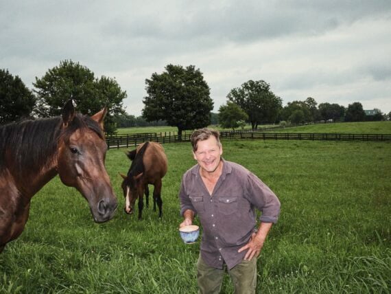 A man with two horses
