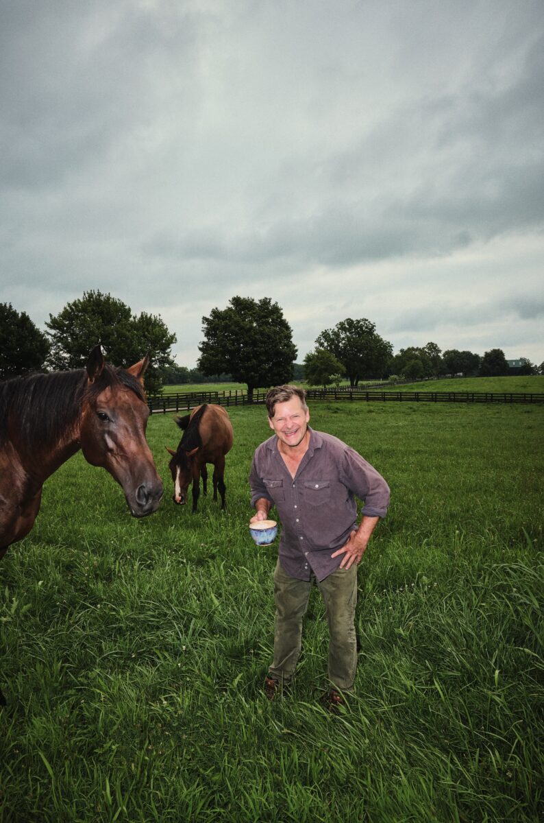 A man with two horses