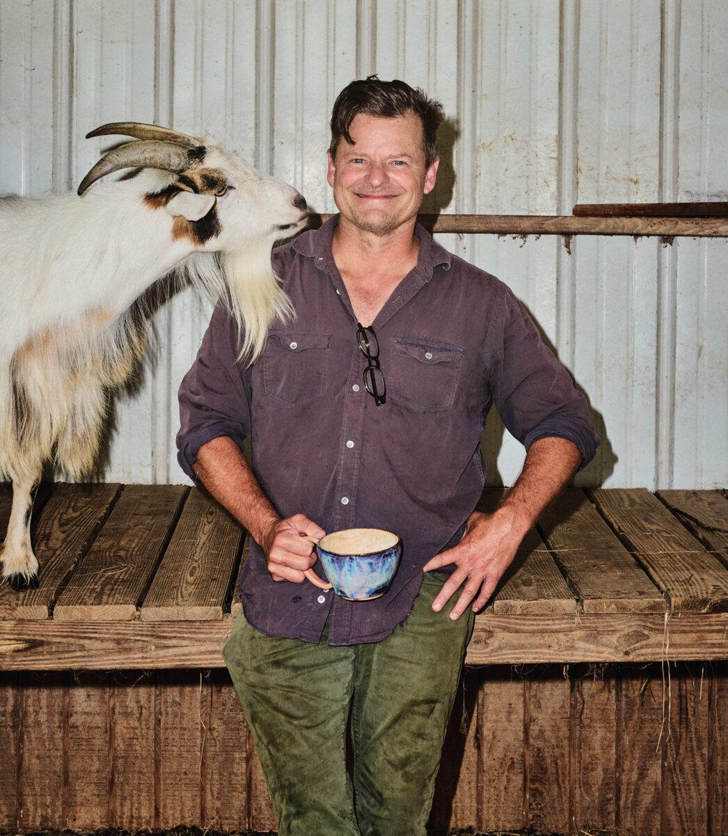 A man with a goat