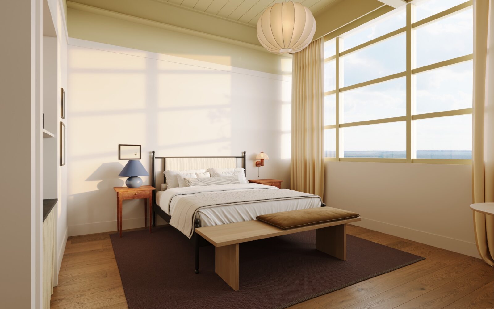 A guest room at a hotel