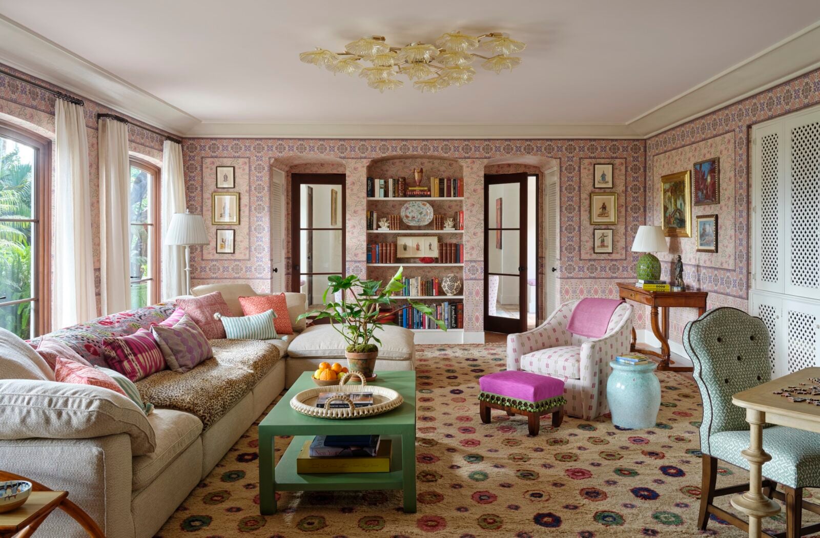 A pink family room
