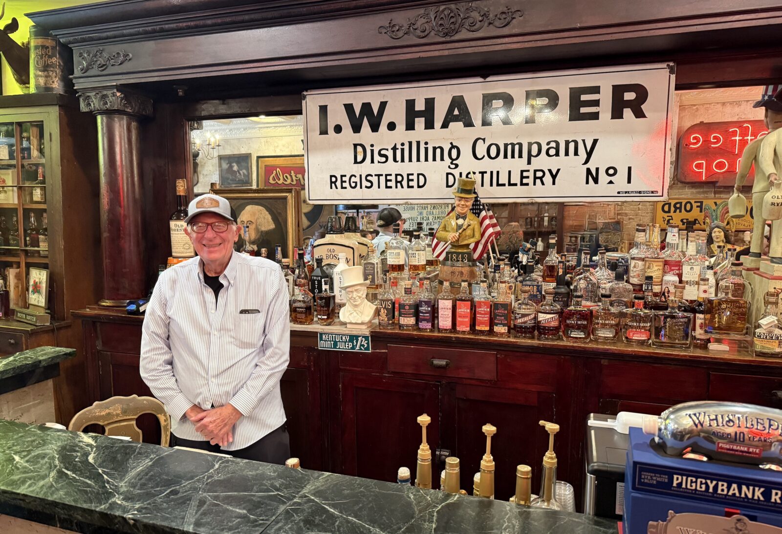A man behind a bar