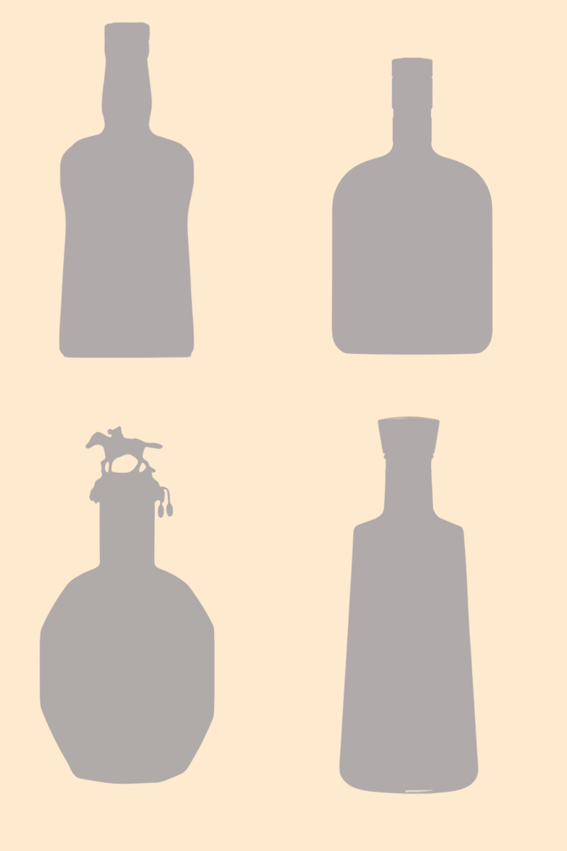 four bottle silhouettes