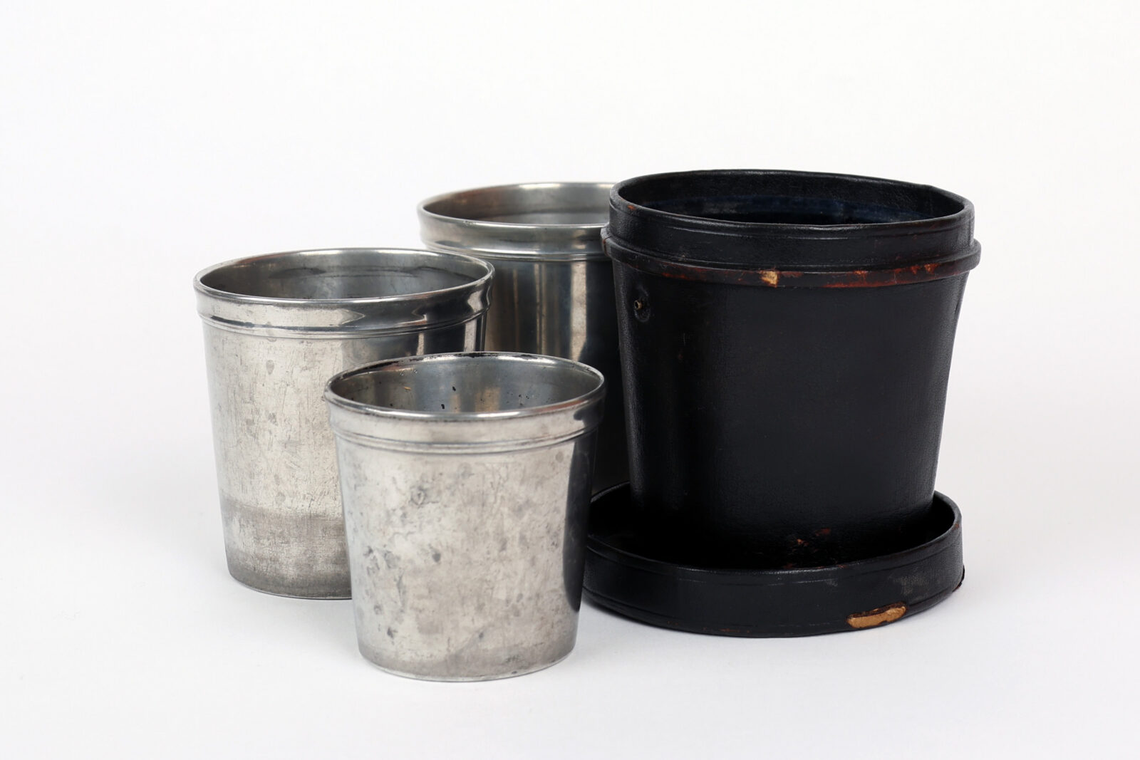 Vintage pewter cups