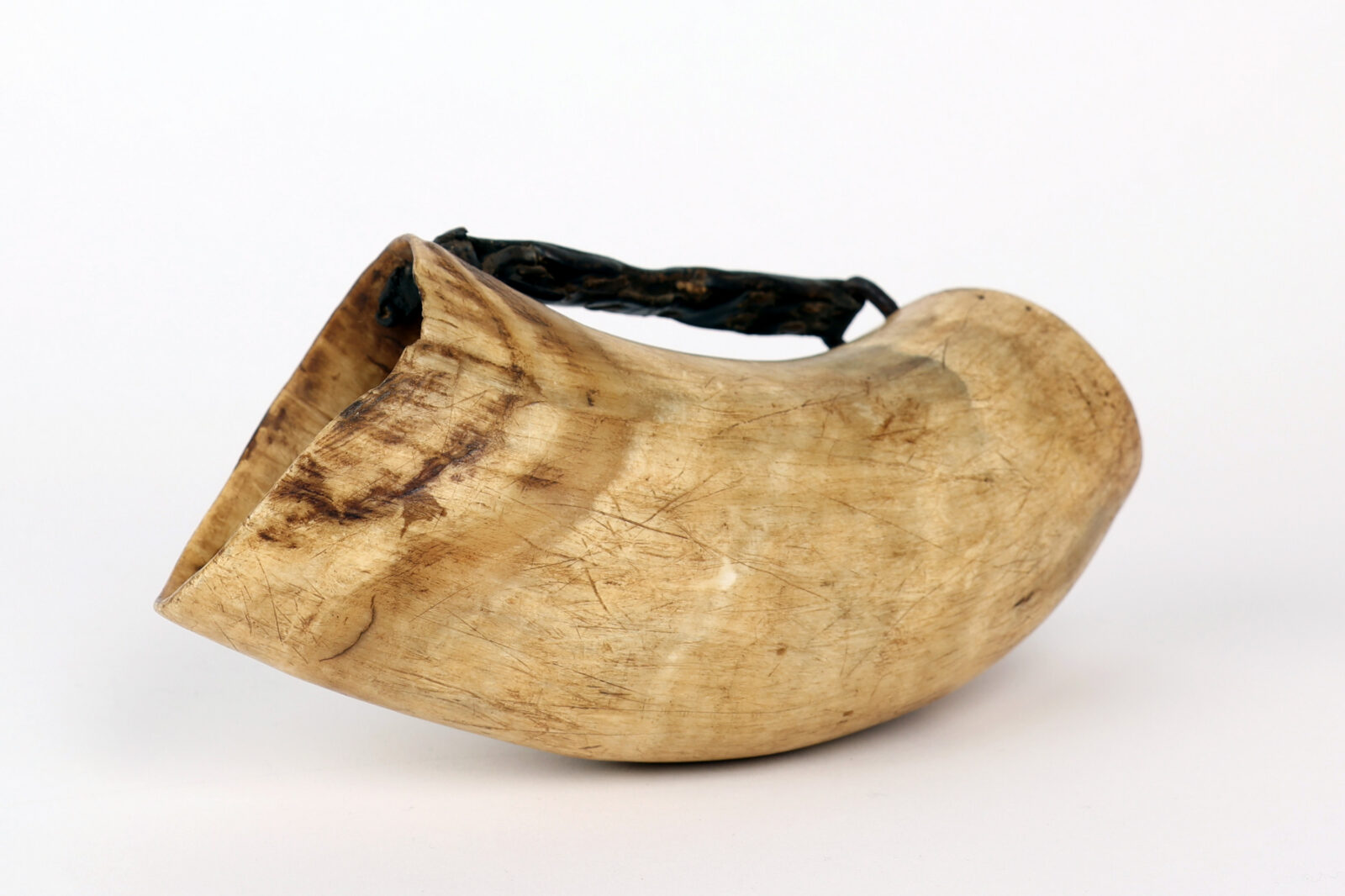A drinking horn cup