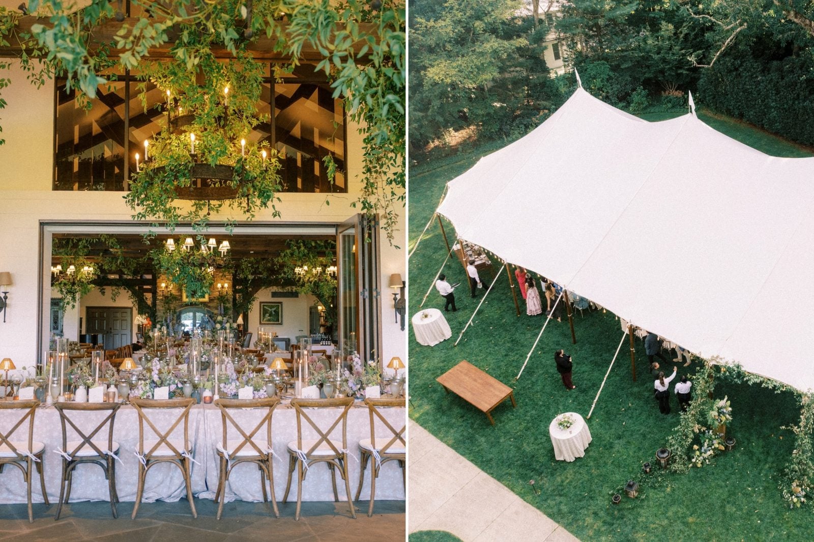 wedding tent and long table
